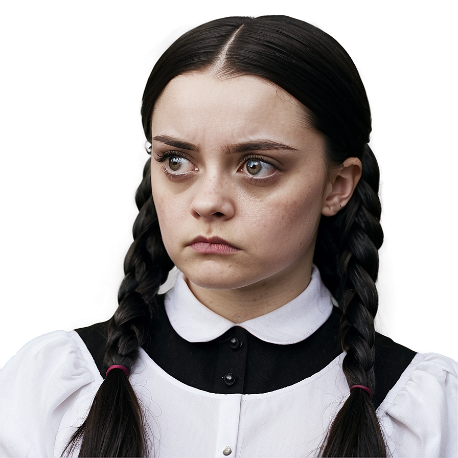 Wednesday Addams Pensive Look Png Mto PNG image