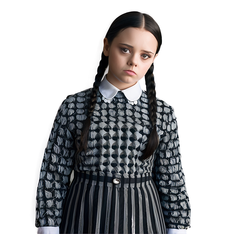 Wednesday Addams Pensive Look Png Rjy PNG image