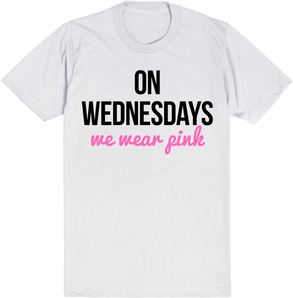 Wednesdays Wear Pink Tshirt PNG image