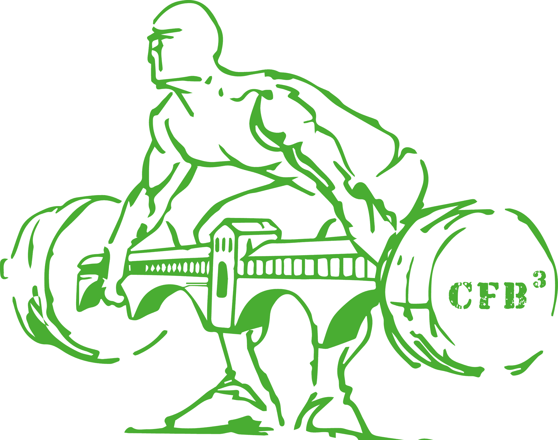 Weightlifter Deadlifting Barbell Silhouette PNG image
