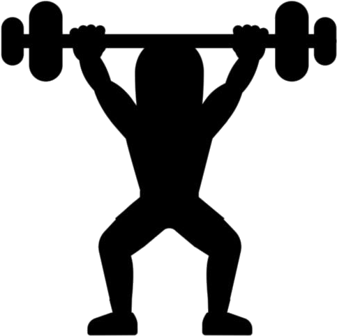 Weightlifting Silhouette Overhead Press PNG image