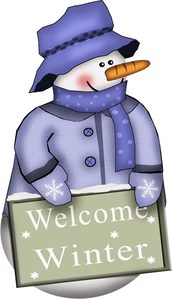 Welcome Winter Snowman Clipart.png PNG image