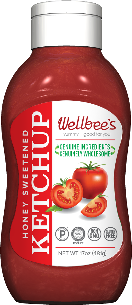 Wellbees Honey Sweetened Ketchup Bottle PNG image