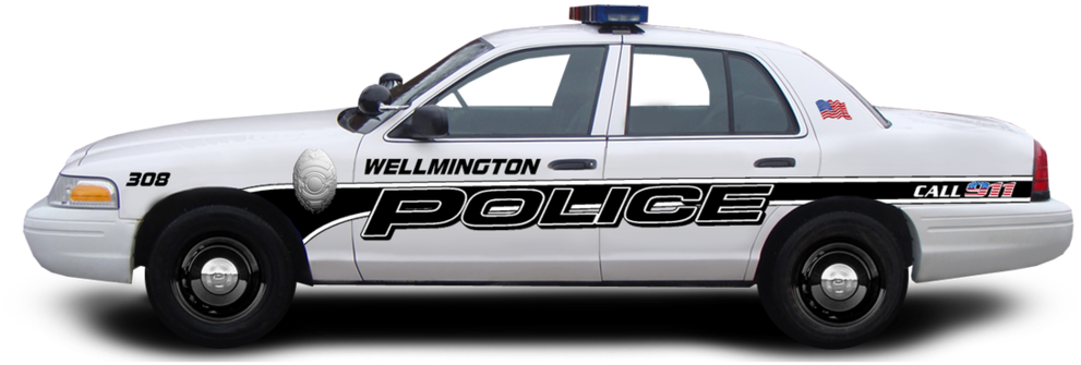 Wellington Police Car Side View PNG image