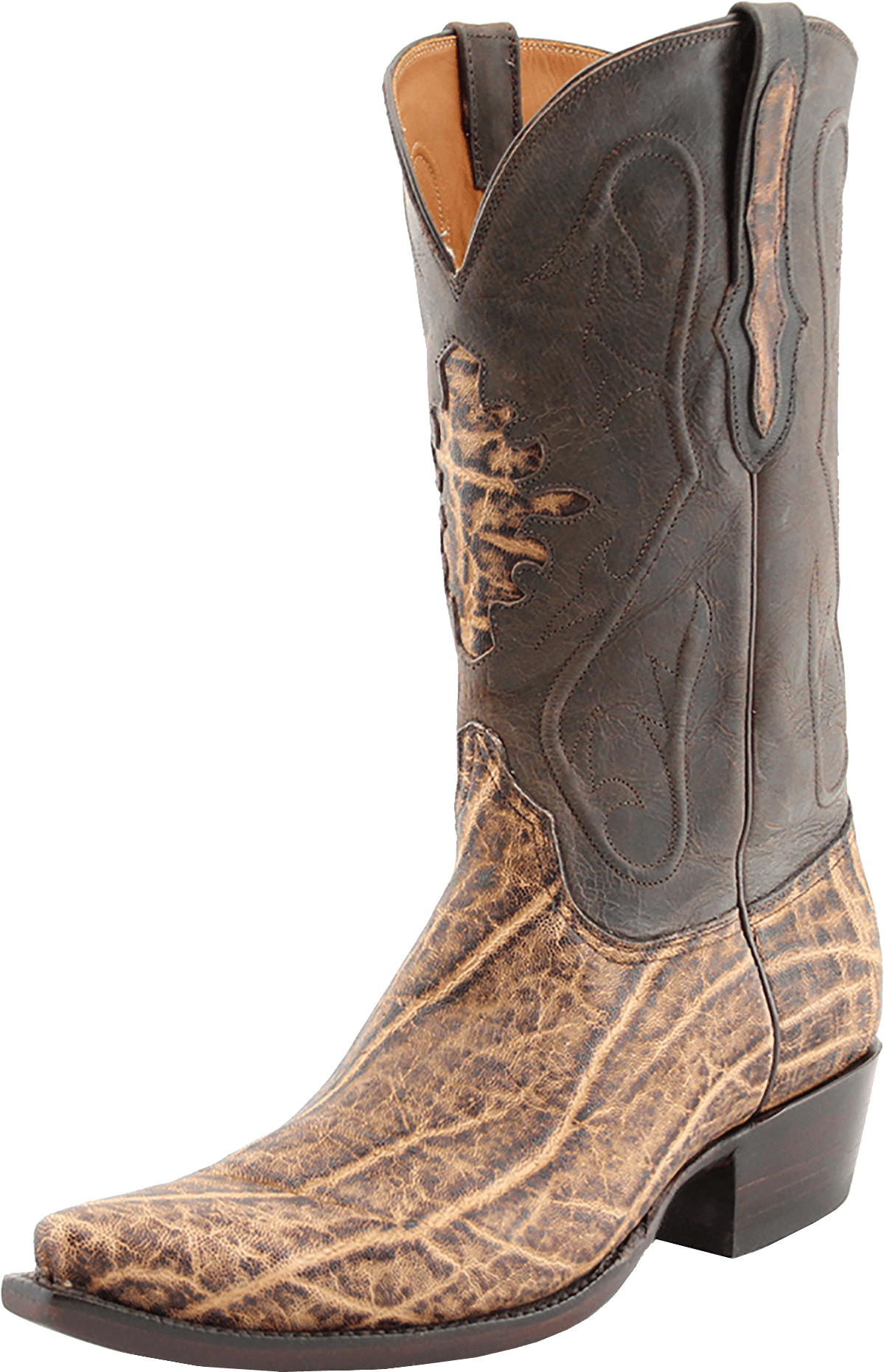 Western Cowboy Boot Brown Leather PNG image