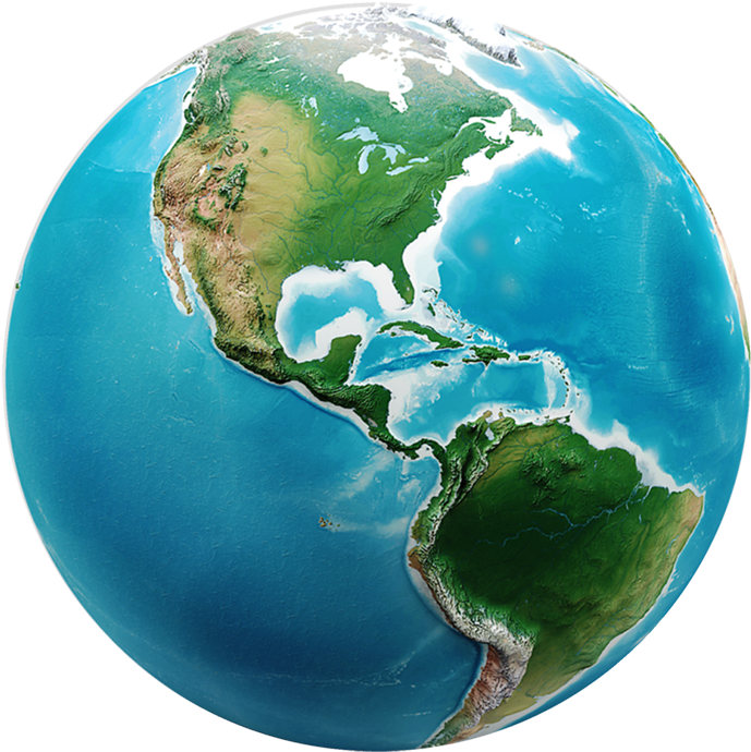 Western Hemisphere Earth Graphic PNG image