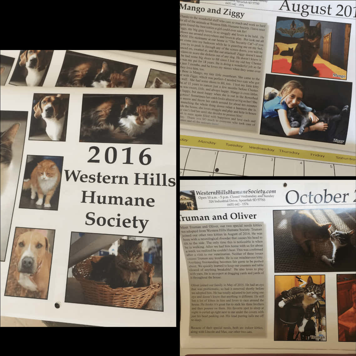 Western Hills Humane Society Calendar2016 PNG image