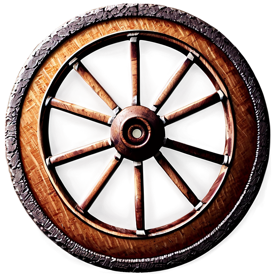 Western Wagon Wheel Graphic Png 06132024 PNG image