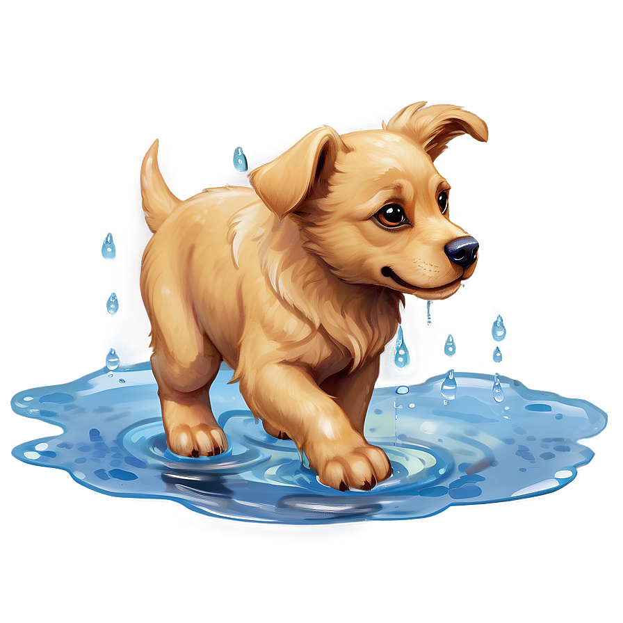 Wet Puppy Png Alb PNG image