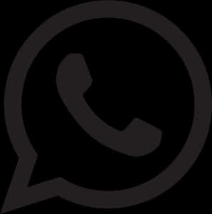 Whats App Logo Blackand White PNG image