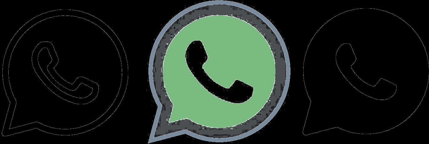 Whats App Logo Triptych PNG image