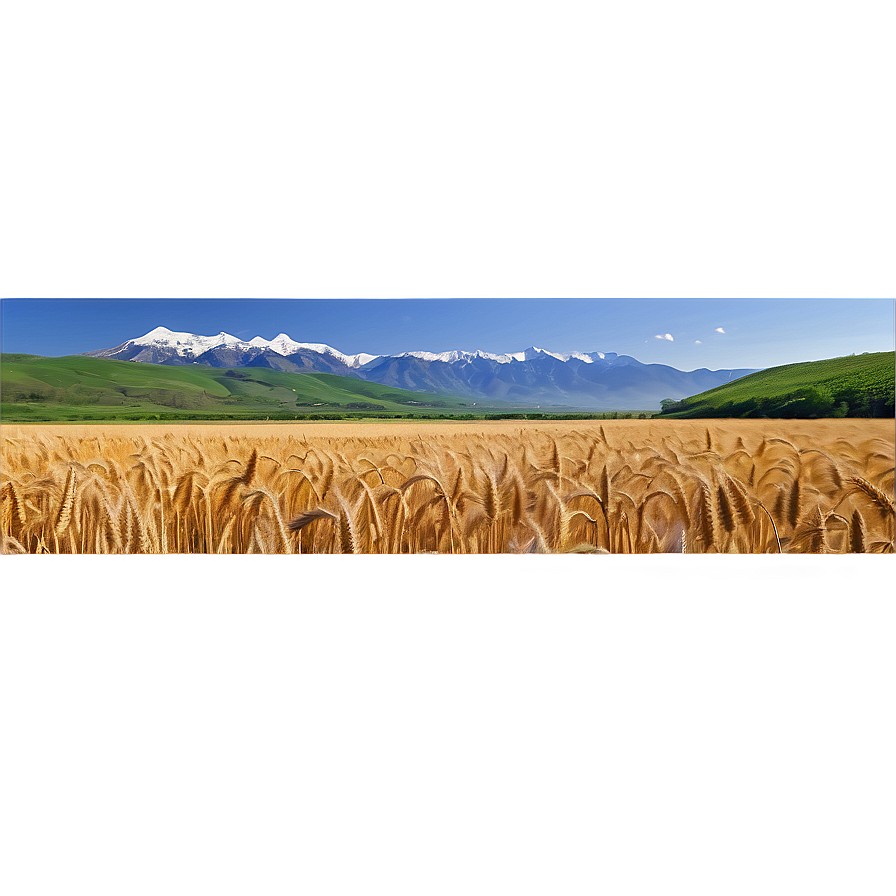 Wheat Field With Mountains Background Png Sdt37 PNG image