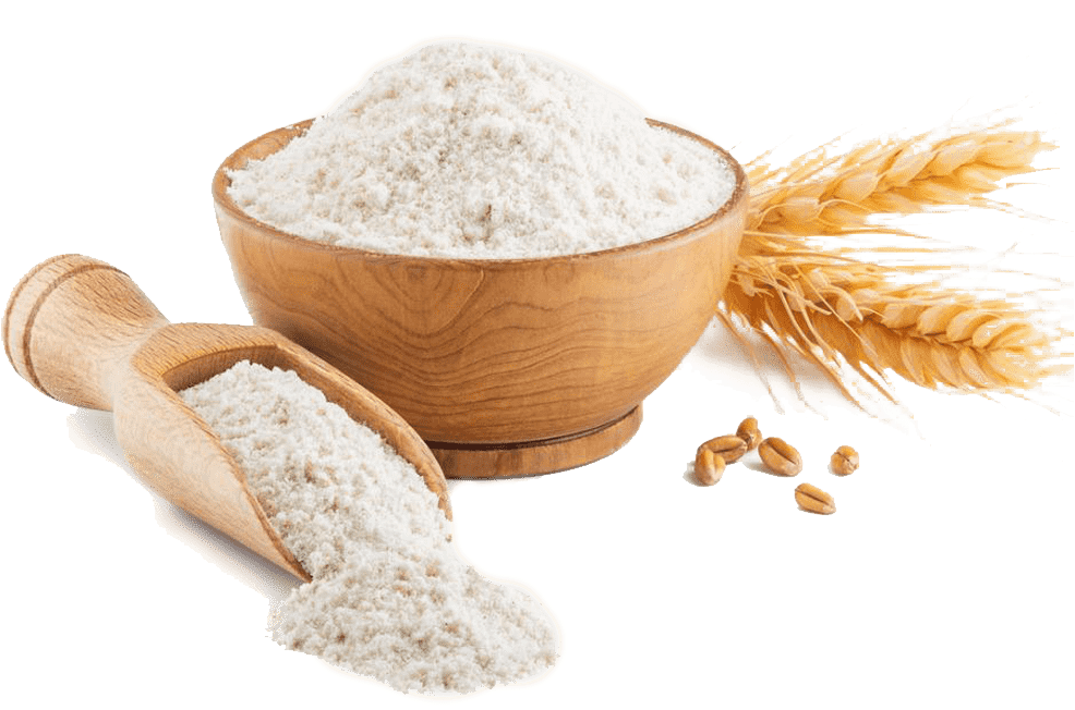 Wheat Flourin Wooden Bowland Scoop PNG image