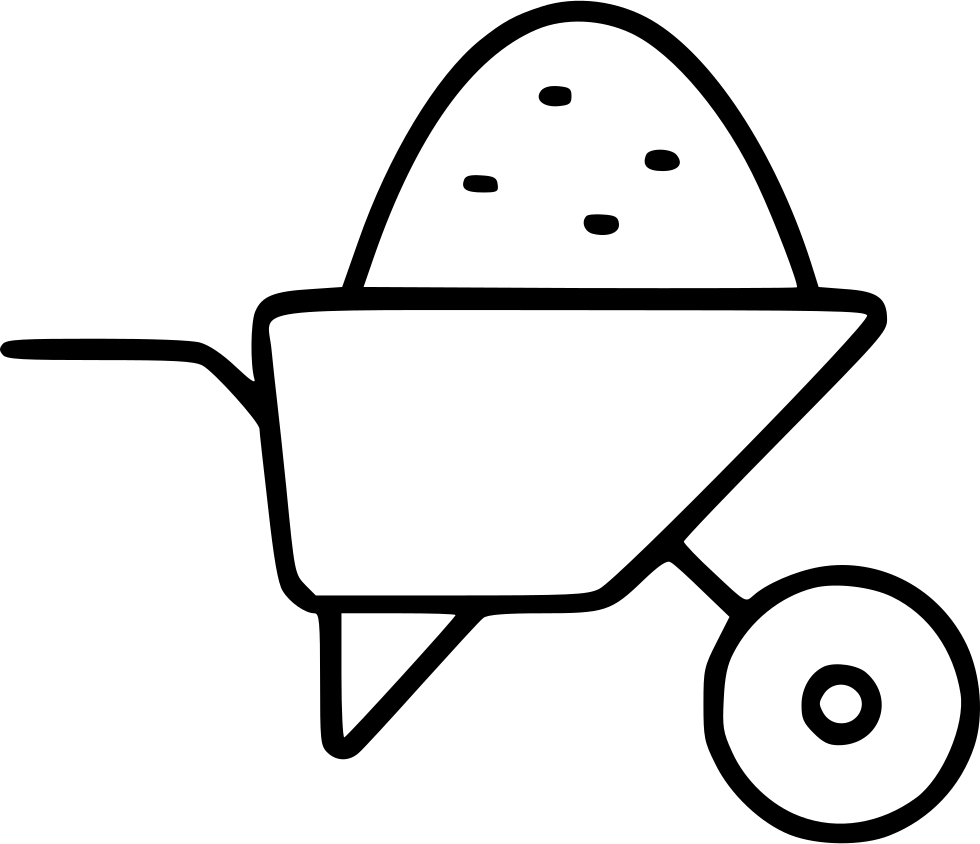 Wheelbarrow Outline Graphic PNG image