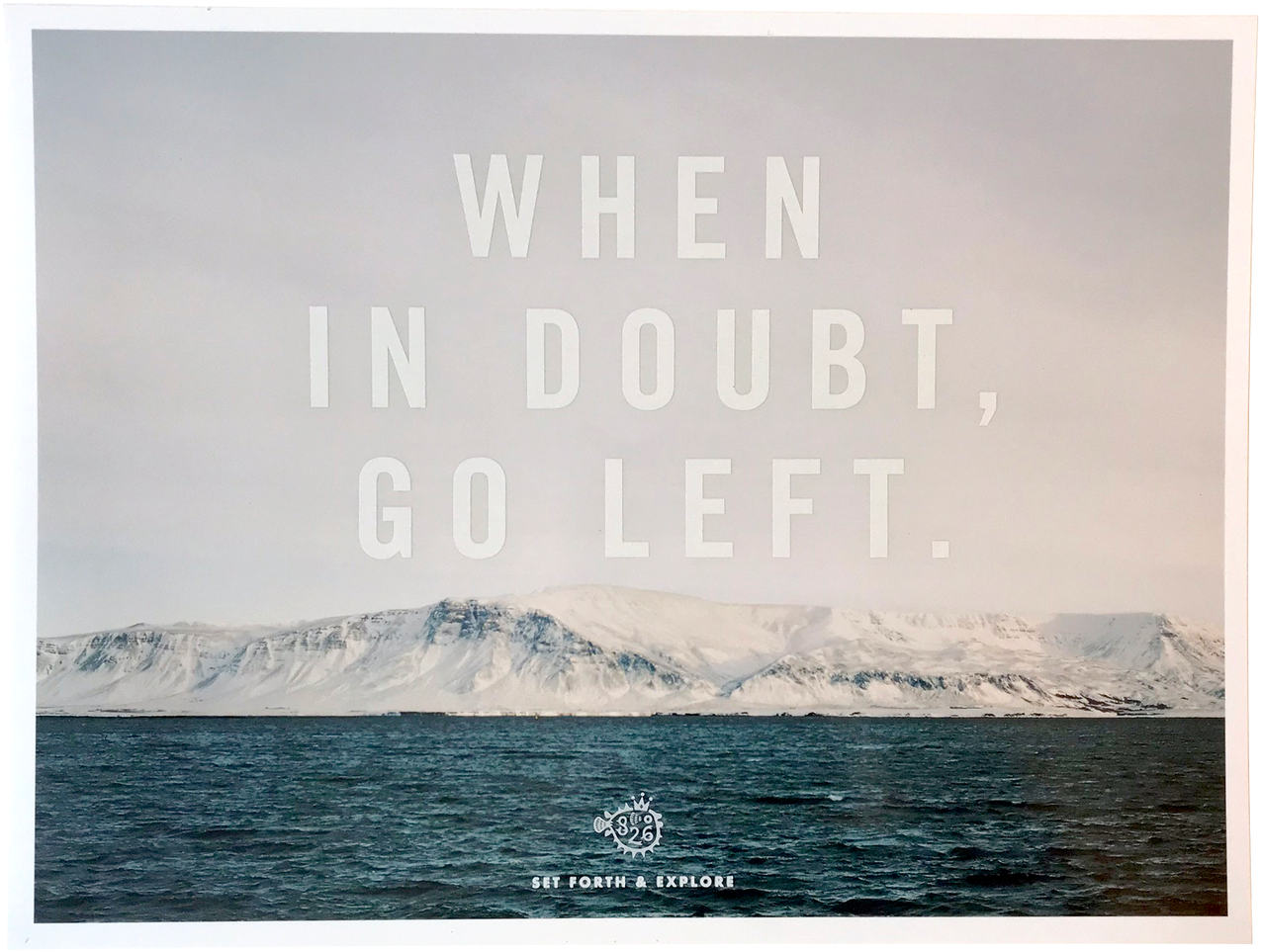 When In Doubt Go Left Motivational Quote PNG image