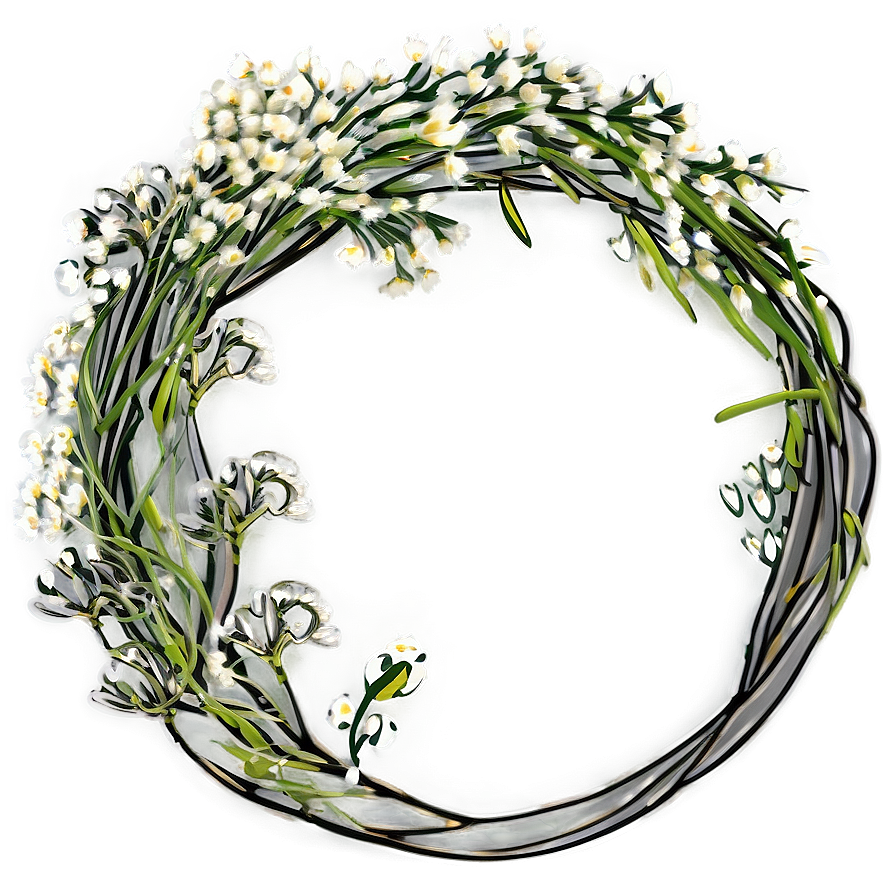 Whimsical Babys Breath Wreath Png Nbn77 PNG image