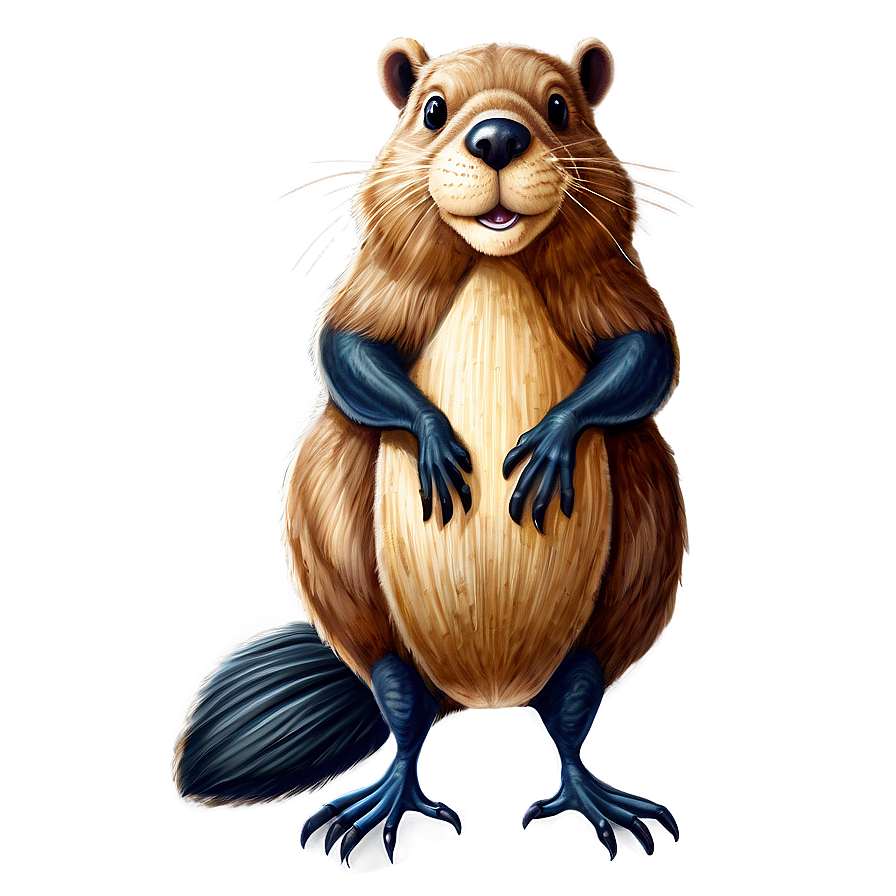 Whimsical Beaver Drawing Png 05242024 PNG image