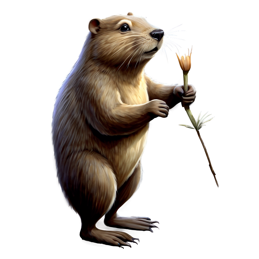 Whimsical Beaver Drawing Png 05242024 PNG image