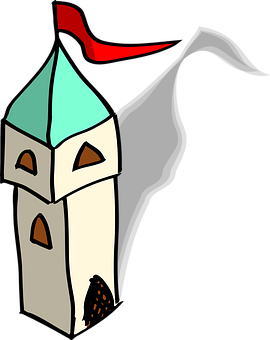 Whimsical Cartoon Castle Tower PNG image