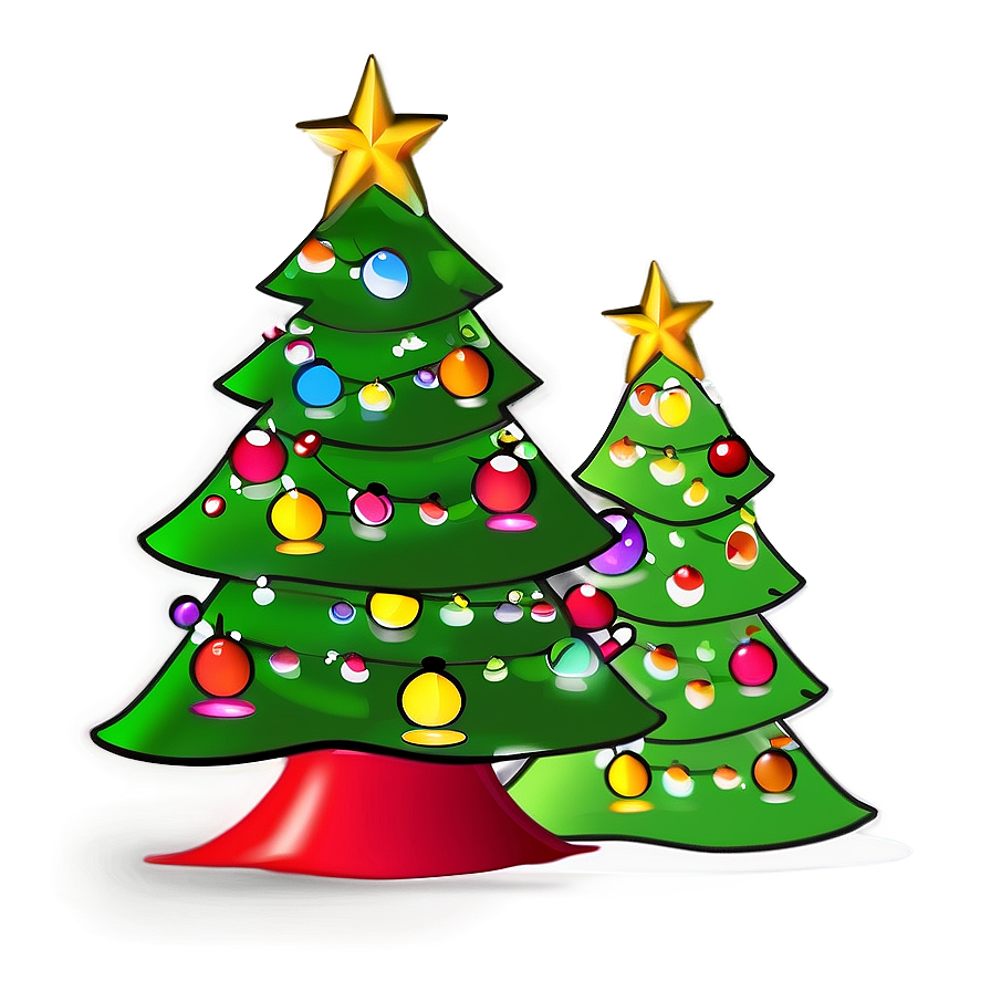 Whimsical Cartoon Christmas Tree Png 80 PNG image