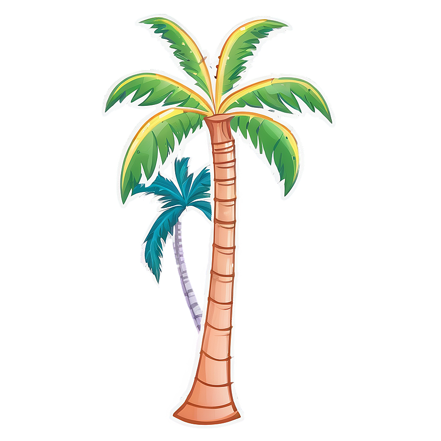 Whimsical Cartoon Palm Tree Png 06212024 PNG image