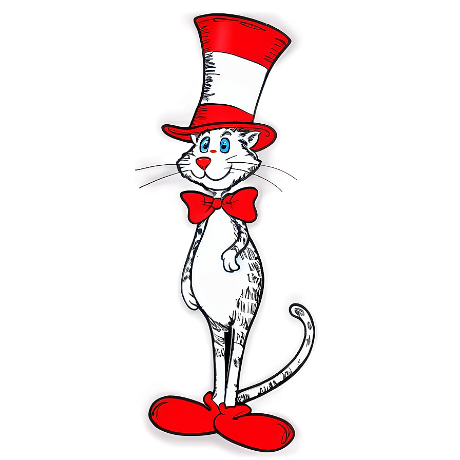 Whimsical Cat In The Hat Png Wrh PNG image