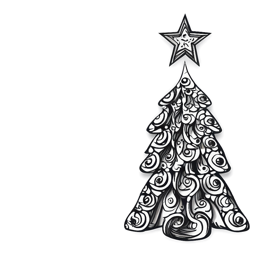 Whimsical Christmas Tree Drawing Png 06132024 PNG image