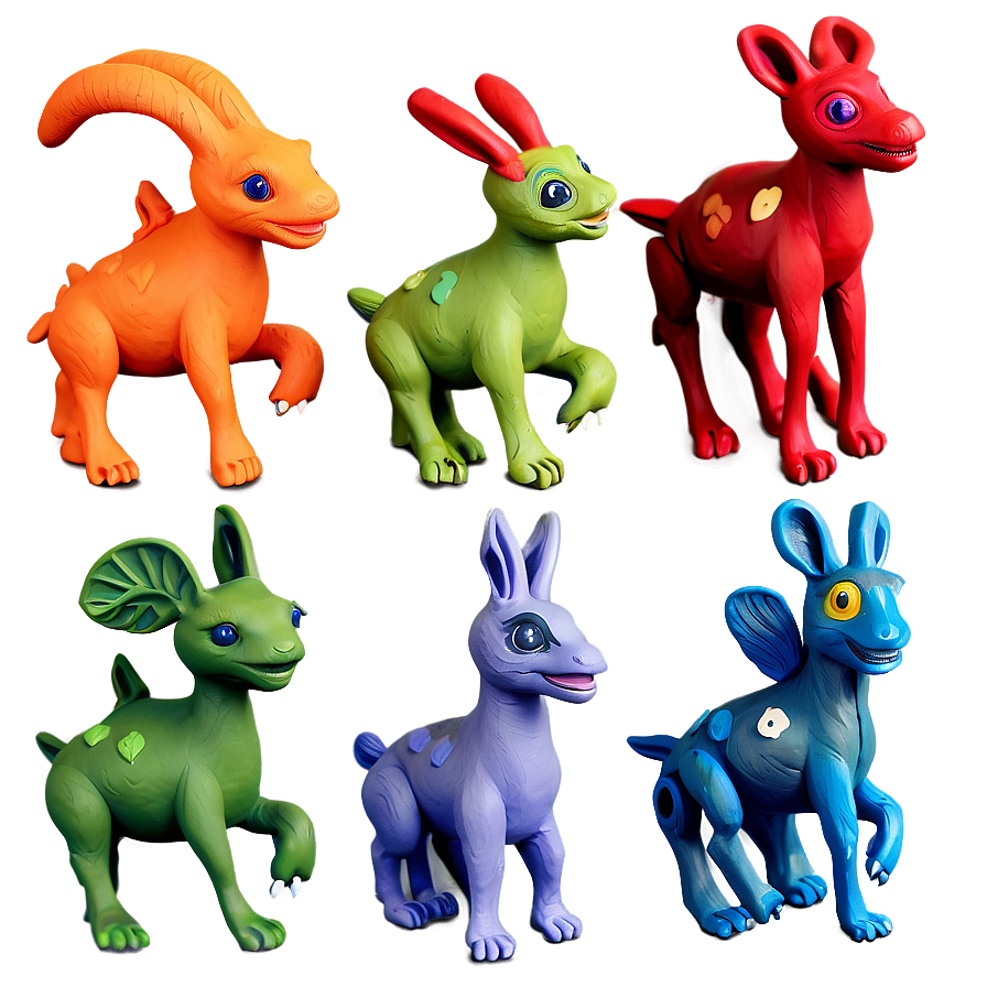 Whimsical Clay Creatures Png Tiw PNG image