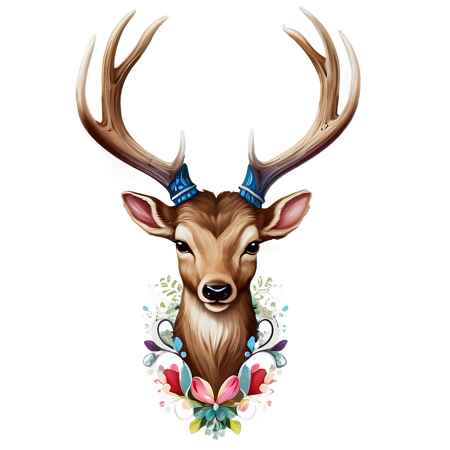 Whimsical Deer Antler Picture Png 06122024 PNG image