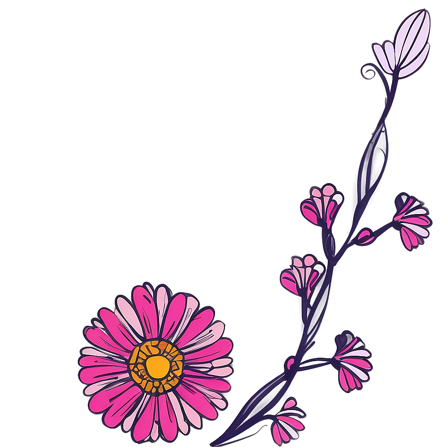 Whimsical Flower Drawing Png 42 PNG image