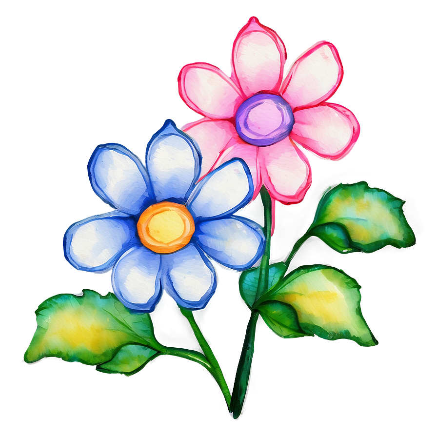 Whimsical Flower Watercolor Png Ijp12 PNG image