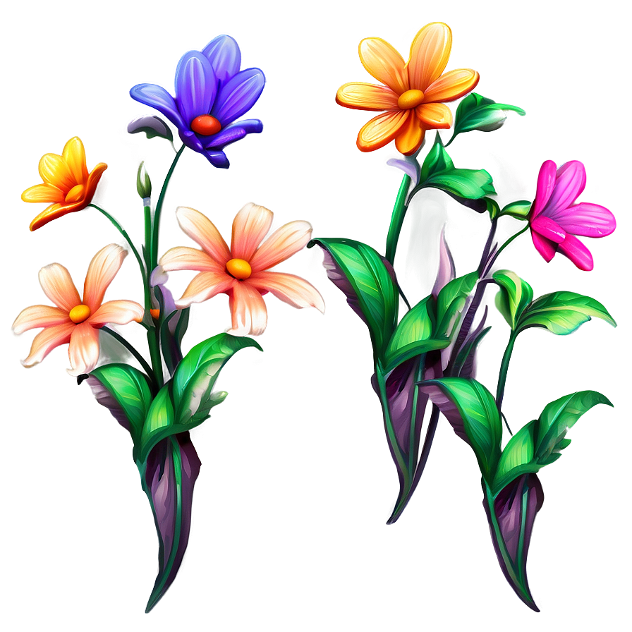 Whimsical Flowers Fantasy Png Yop16 PNG image