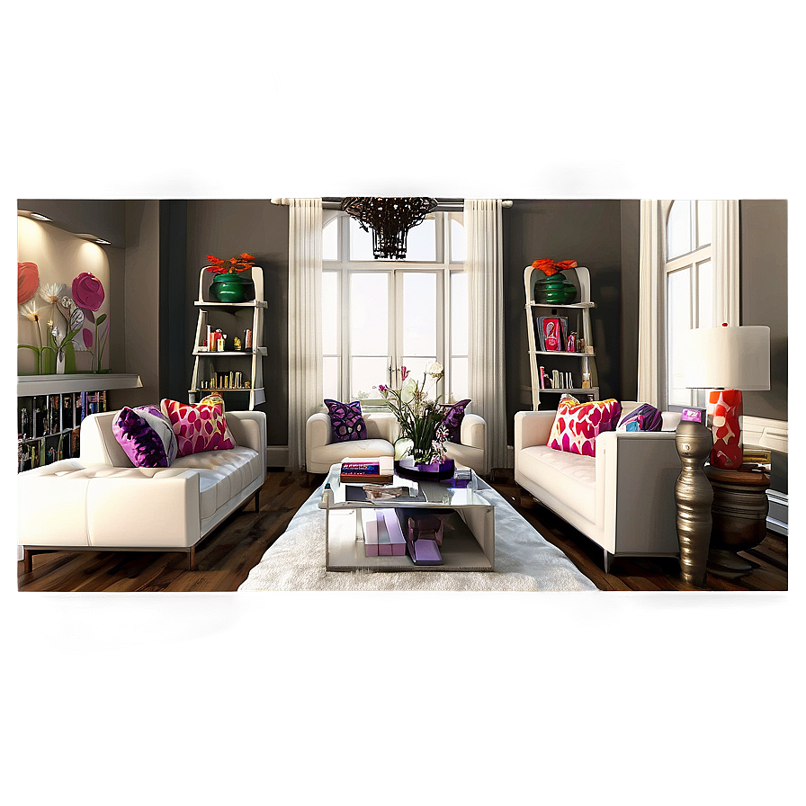 Whimsical Living Room Decor Png 05242024 PNG image