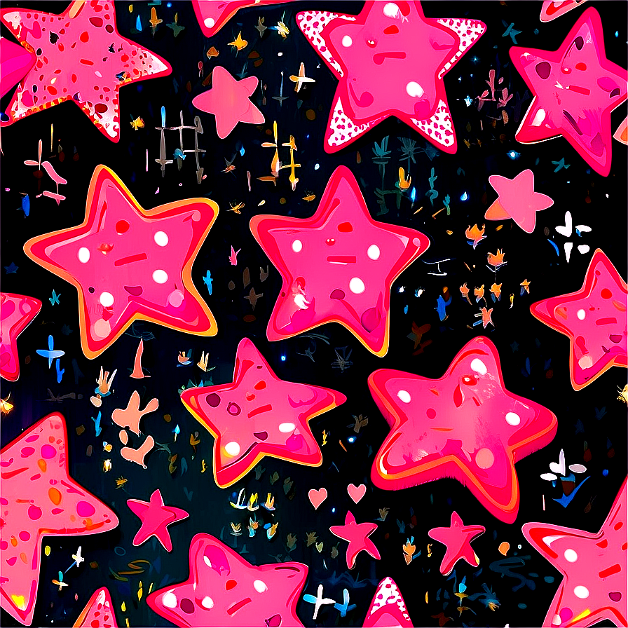 Whimsical Pink Stars Png 74 PNG image