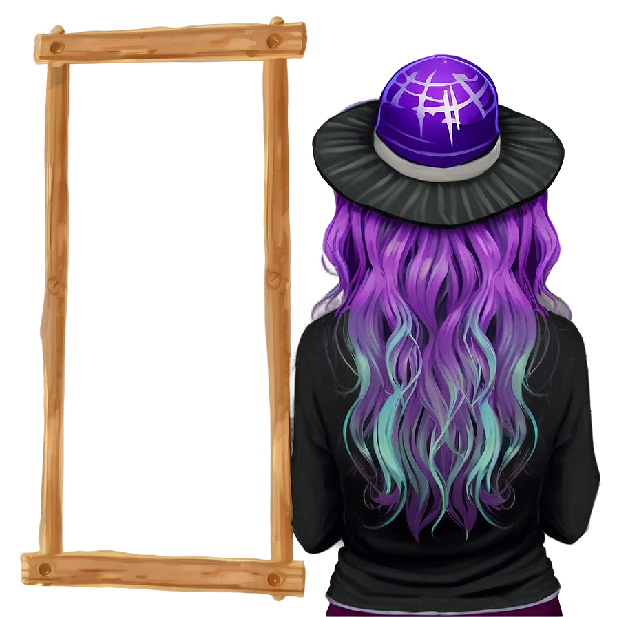 Whimsical Purple Hair Witchcraft Png 06272024 PNG image