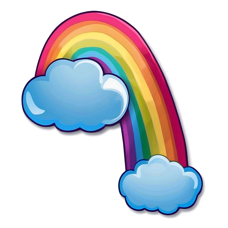 Whimsical Rainbow With Clouds Png 1 PNG image