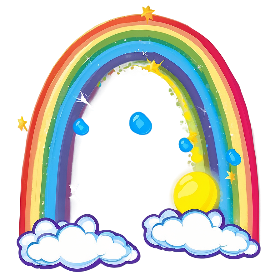 Whimsical Rainbow With Clouds Png 15 PNG image