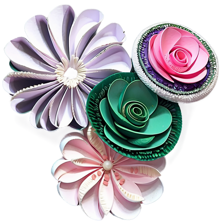 Whimsical Rolled Flower Creation Png 06282024 PNG image