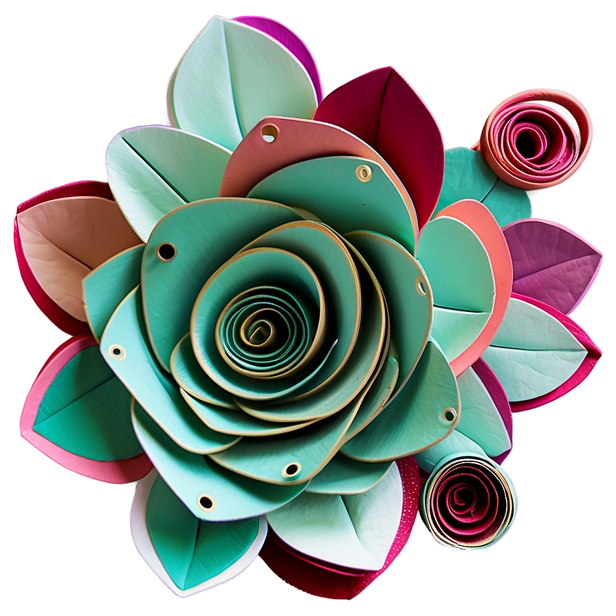 Whimsical Rolled Flower Creation Png Vcp21 PNG image