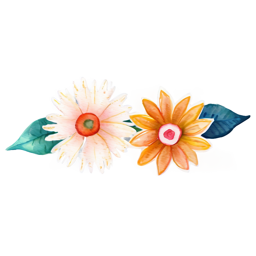 Whimsical Watercolor Flowers Png 05252024 PNG image