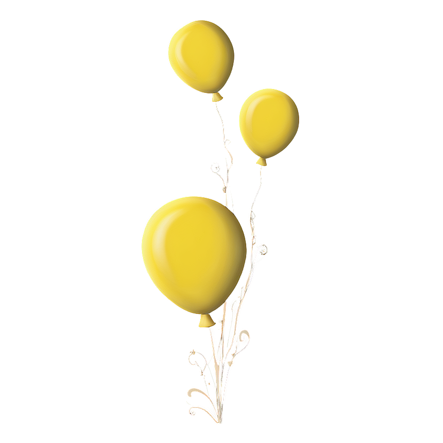 Whimsical Yellow Balloon Png 57 PNG image