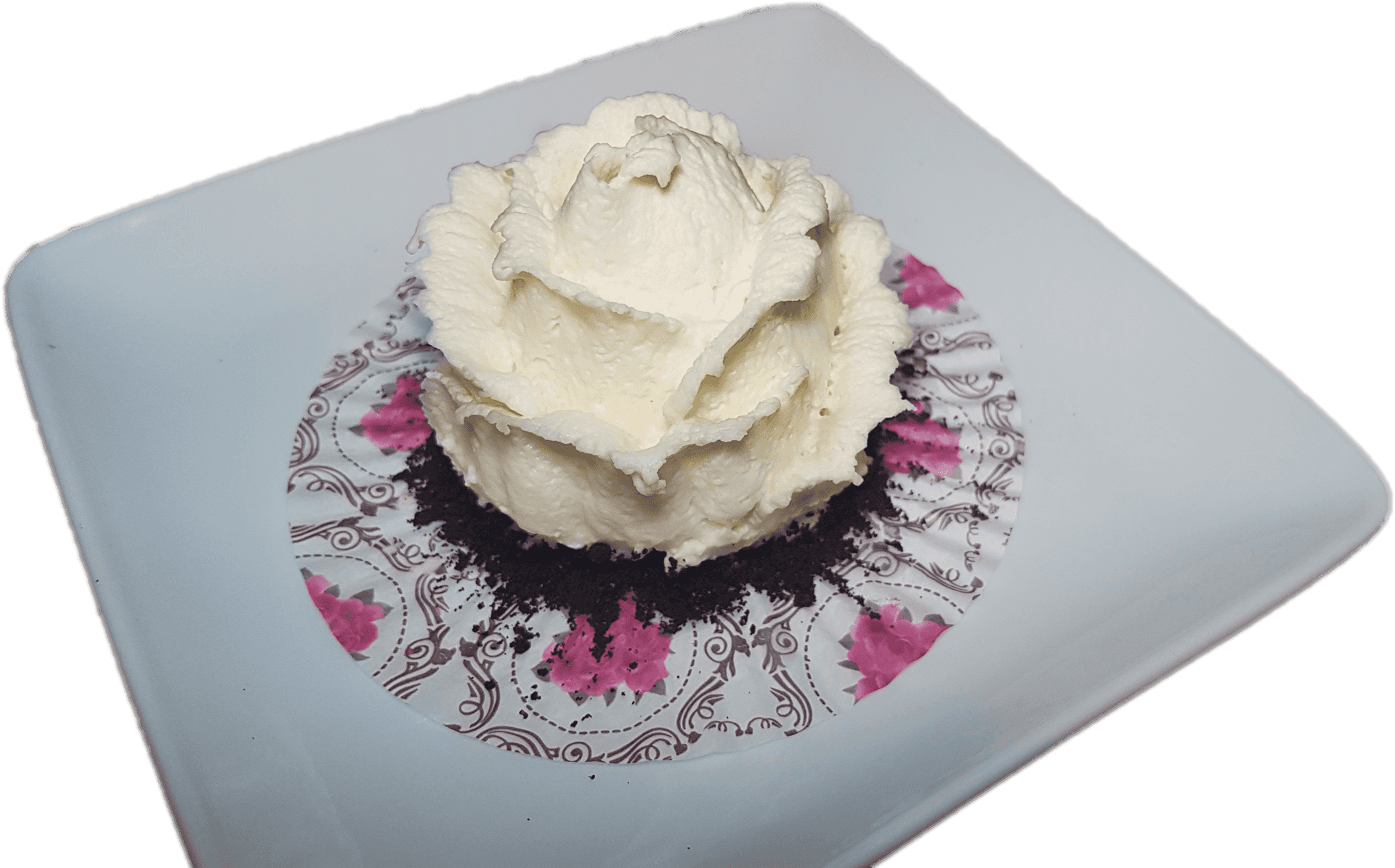 Whipped Cream Desserton Decorative Plate PNG image