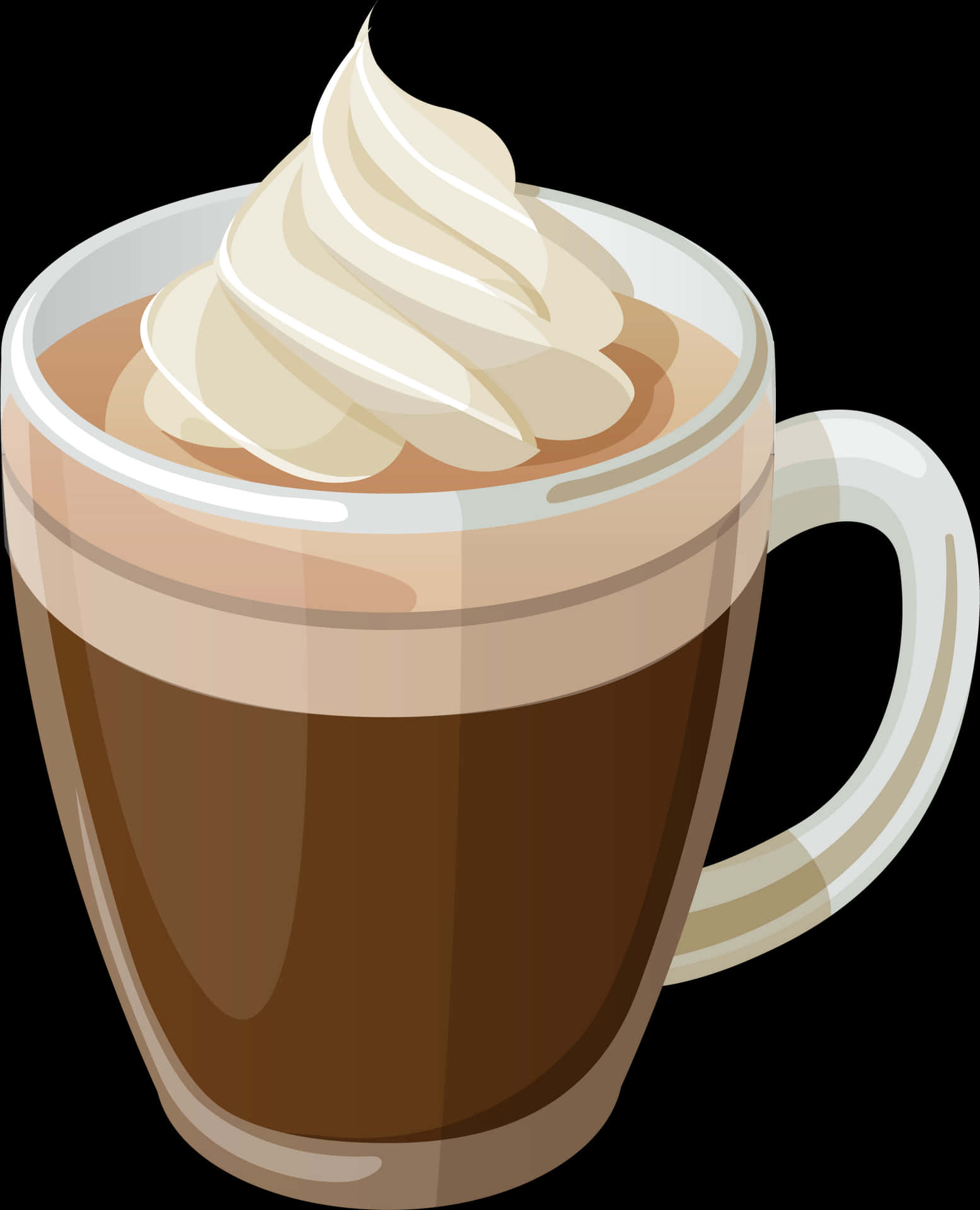 Whipped Cream Topped Coffee Illustration PNG image