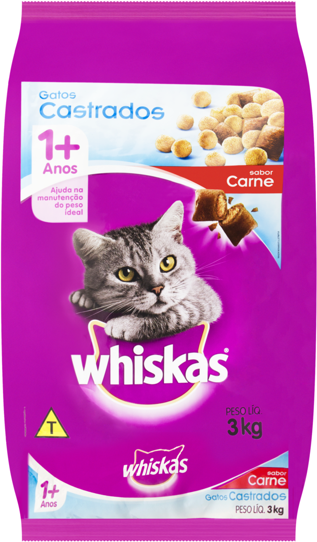 Whiskas Cat Food For Neutered Cats Meat Flavor PNG image