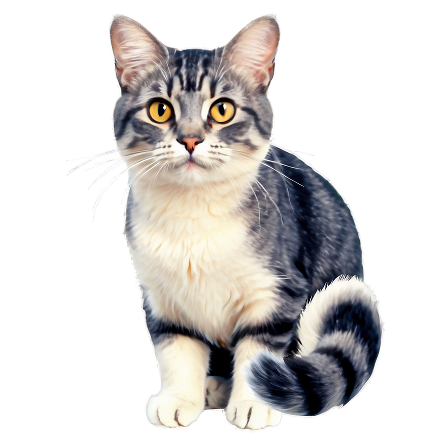 Whiskered Grey Cat Png 06252024 PNG image