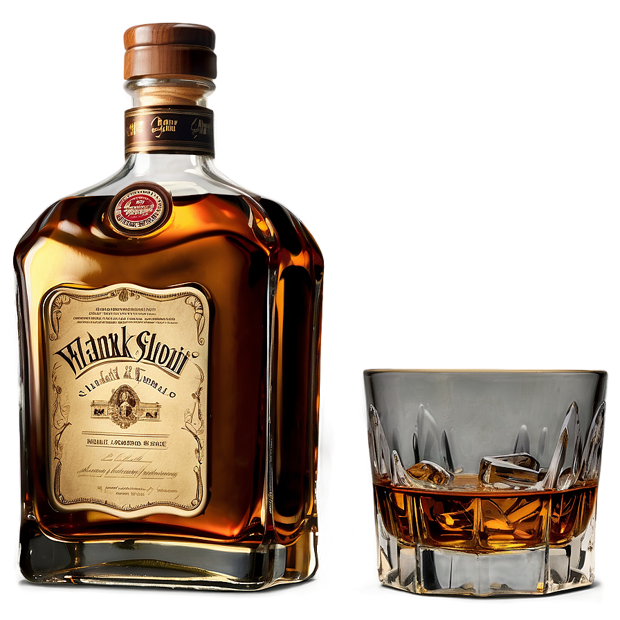 Whiskey Bottle And Glass Set Png 74 PNG image