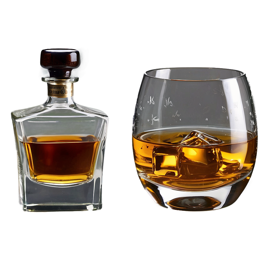 Whiskey Glass Set Png 06132024 PNG image