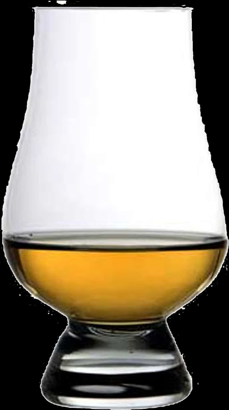 Whiskey Glass With Amber Liquid PNG image