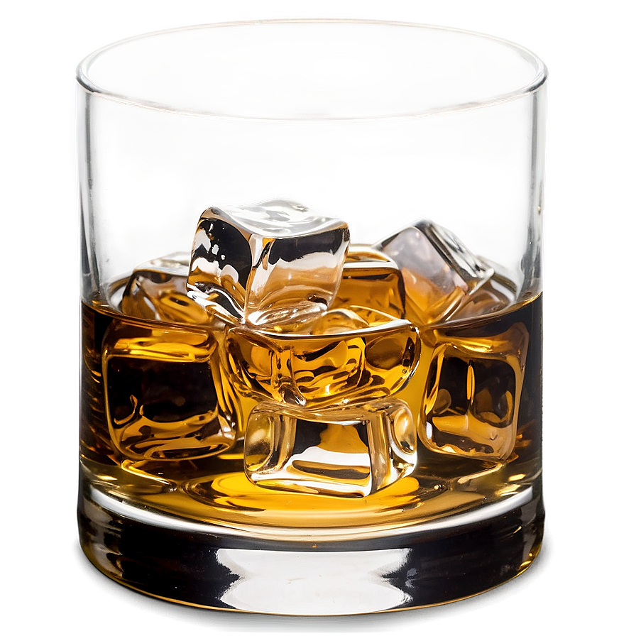 Whiskey Glass With Ice Cube Png Fke PNG image