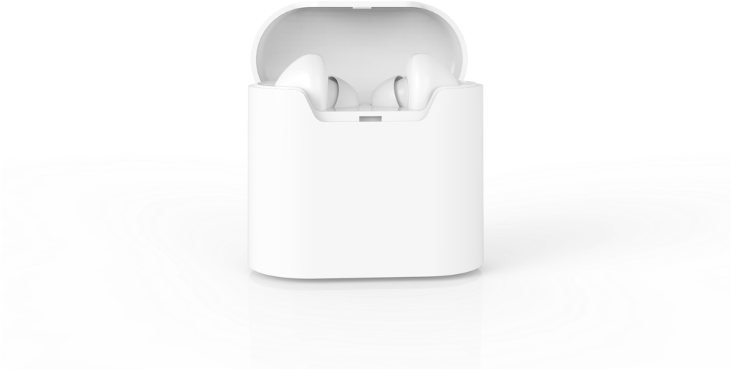 White Air Podswith Charging Case PNG image